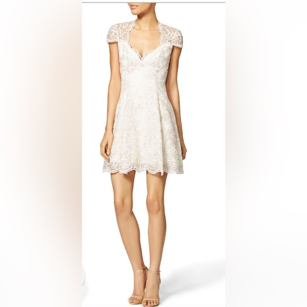 Marchesa Notte Scalloped Empire Dress Size 2